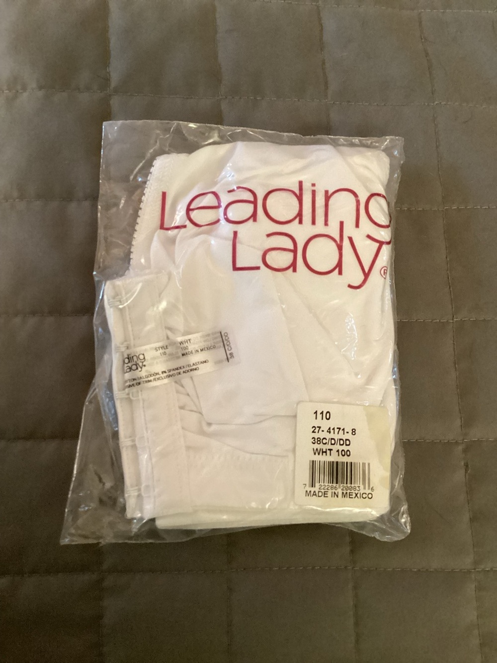 Leading Lady Style #110 White Cotton Front-Close Bra - Picture 3 of 3